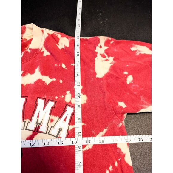 Alabama Crimson Tide Tie Dye Logo Crewneck T Shirt Medium Red - Picture 4 of 5
